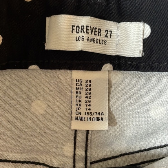 Polka-Dot Shorts NWT Shorts F21 High 29 Black Cuff Casual Summer Neutral Retro - Picture 7 of 10